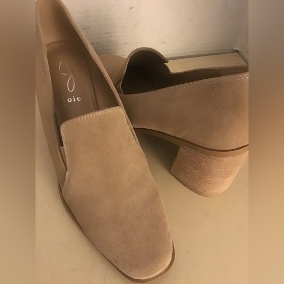 Joie Shoes - Joie women beige suede loafer heel Wevently shoes US 9 Euro 40